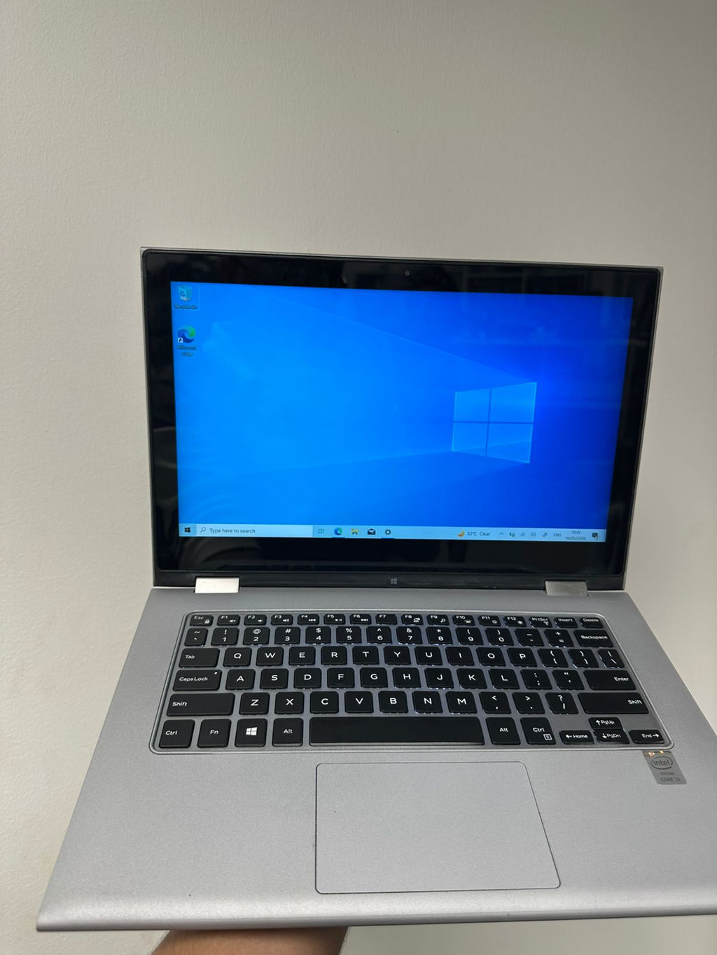 Dell laptop  Touch screen & 360 Also pen 🖊️ available  8gb ram 500gb storage  With original charger  Bag 399 Free delivery deal